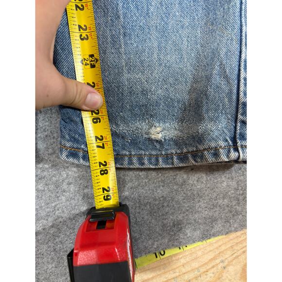 VINTAGE 90s Levis 505 Jeans Mens 36x29 Blue Denim Straight Regular Fit Grunge - Picture 4 of 7